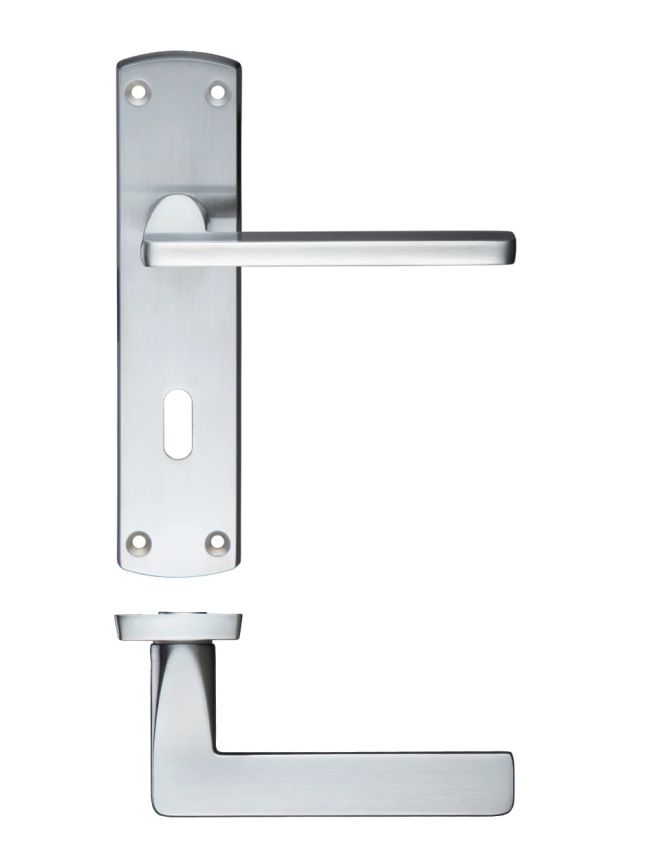 Zoo Hardware Leon lever on lock backplate - Satin Chrome