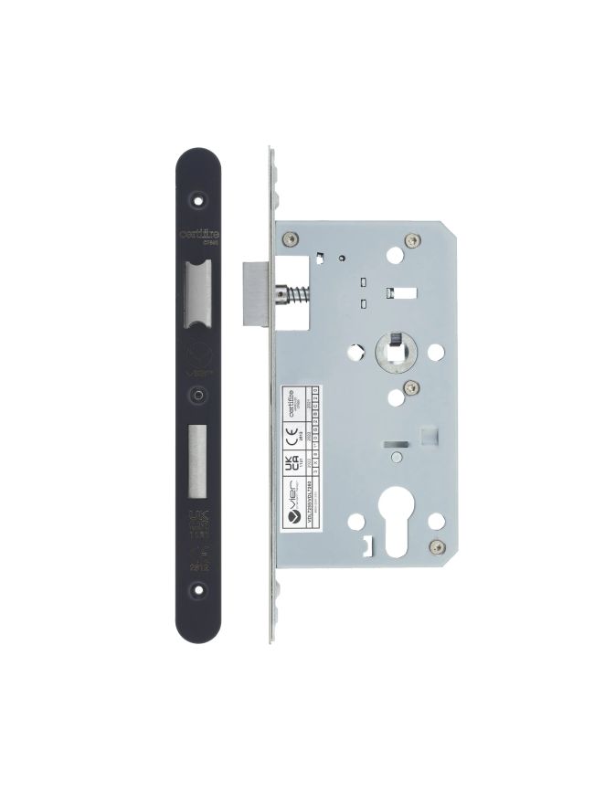 Zoo Hardware 2 Piece - DIN euro sashlock - 72mm c/c - backset 60mm - radius - Black
