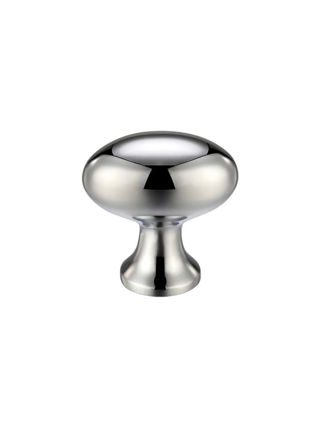 Zoo Hardware Oval Cupboard Knob 38mm dia. - Chrome