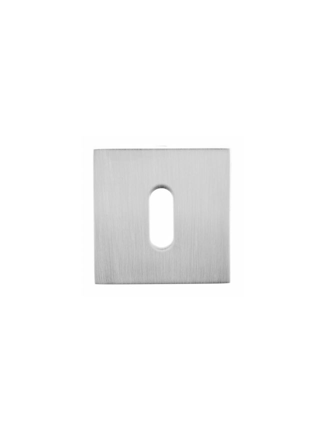 Oro & Oro Key Escutcheons on Square Rose - Satin Chrome (Pair)