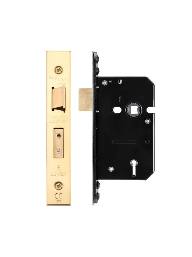 Zoo Hardware 5 Lever Sash Lock - 64mm C/W PVD Forend and Strike
