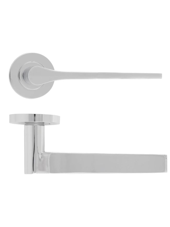 Zoo Hardware Gio Lever On Round Rose - Polished Chrome