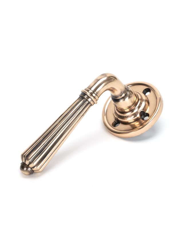 Polished Bronze Hinton Lever on Rose Set - Unsprung