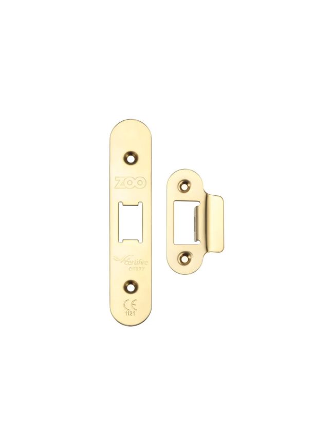 Zoo Hardware Spare Acc Pk for UK Flat Latch - contains Radius Forend, Strike and Fixing Screws