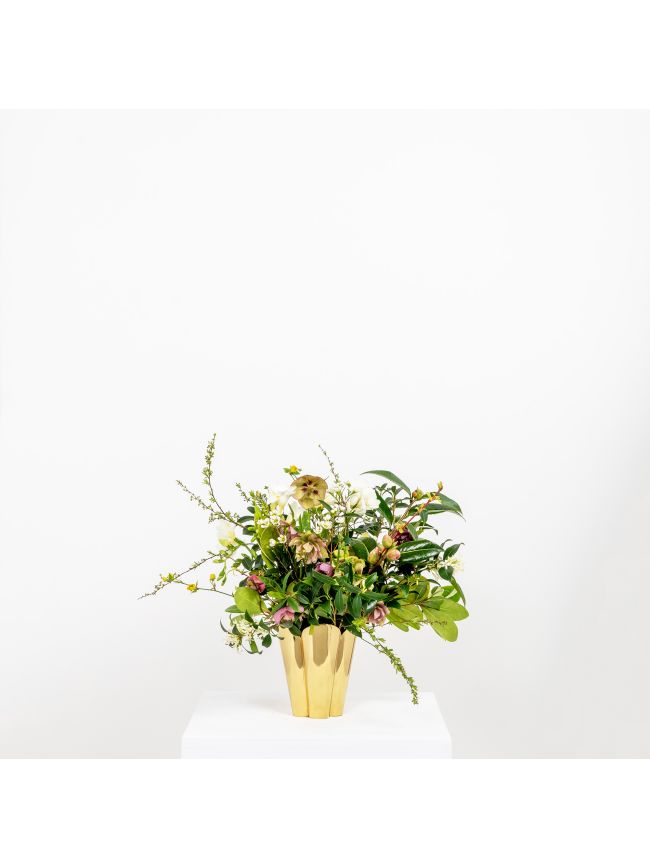 Smooth Brass Flora Pot - Small