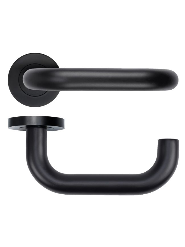 Zoo Hardware Maggiore Lever on Round Rose - Black