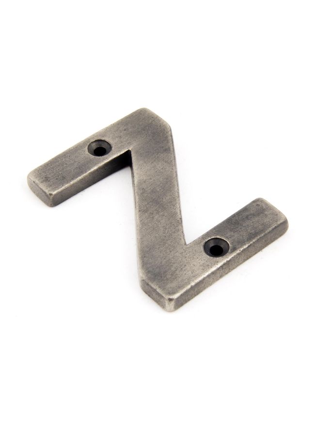 Antique Pewter Letter Z