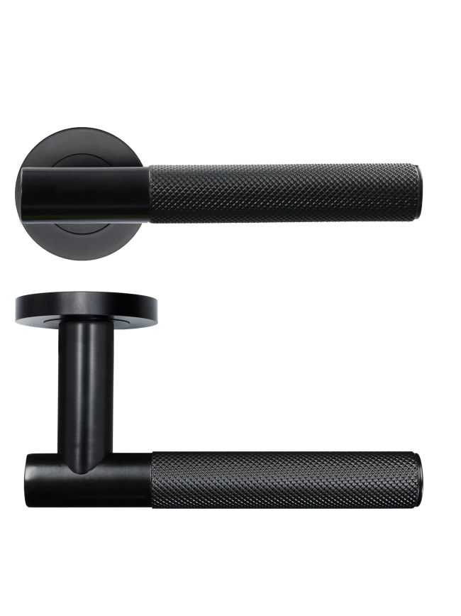 Zoo Hardware Orta Lever on Round Rose - Black