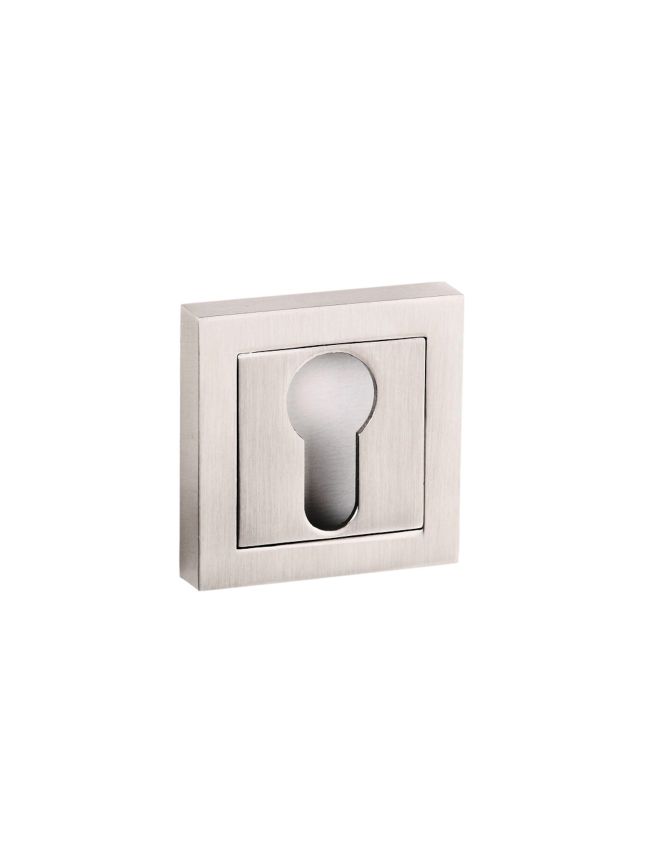 Senza Pari Euro Escutcheons on Square Rose - Satin Nickel (Pair)