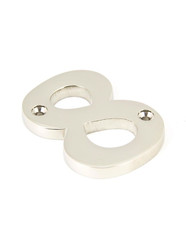 Polished Nickel Numeral 8