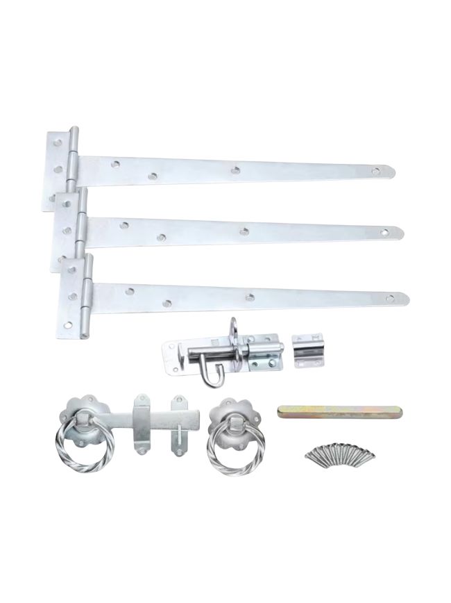 10" 250mm Twist Ring Gate Ironmongery Kit Zinc
