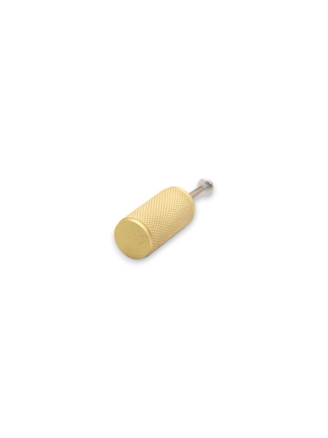Knurled Cylinder Cupboard Pull Satin Brass