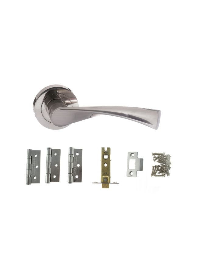 Atlantic Colorado Door Pack Bundle (3" Latch + 3"x2" Hingesx3) - Satin Nickel