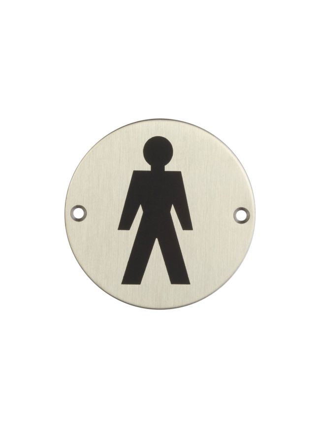 Stainless Steel Male Symbol 75mm Satin Stainless Steel - By Frelan Hardware - JS102SSS