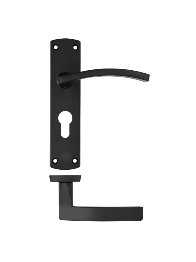 Zoo Hardware Toledo lever on euro backplate - Matt Black