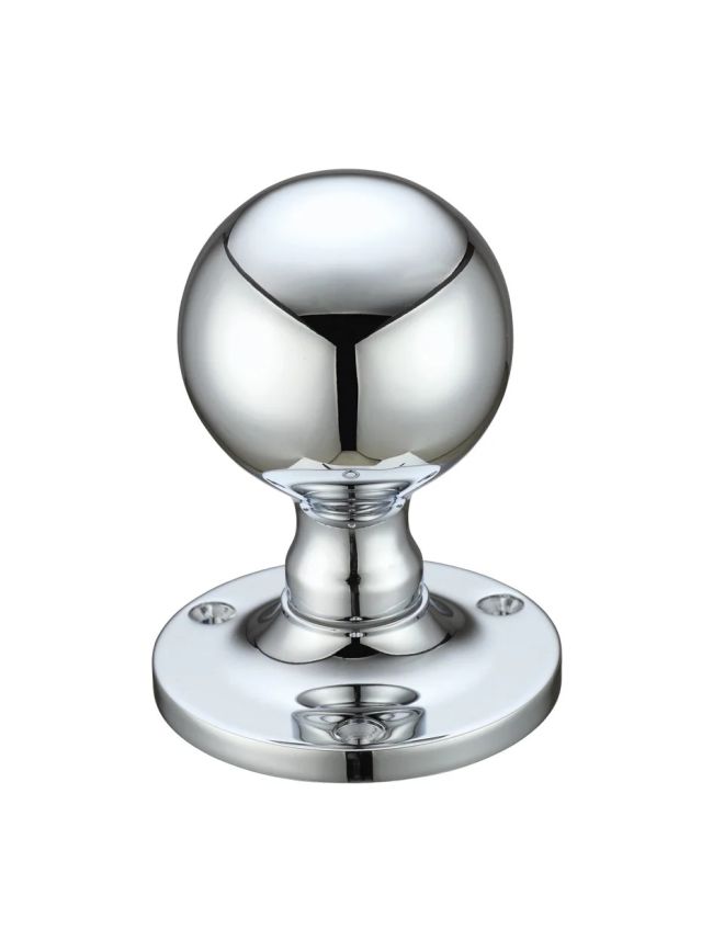 Zoo Hardware Ball Mortice Knob Furniture 62.5mm Rose dia. - Polished Chrome
