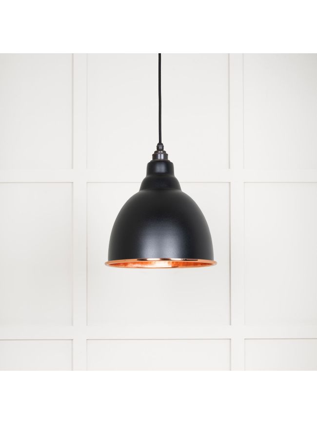 Hammered Copper Brindley Pendant in Elan Black