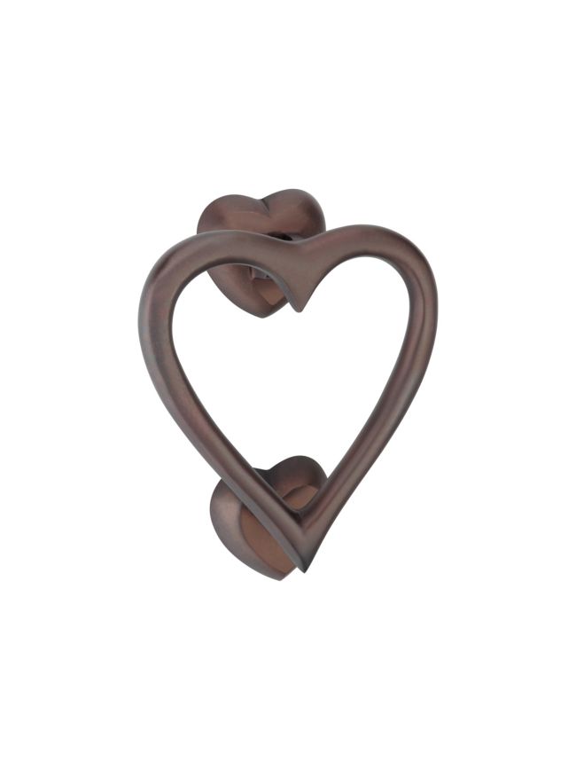 Heart Door Knocker Aged Bronze