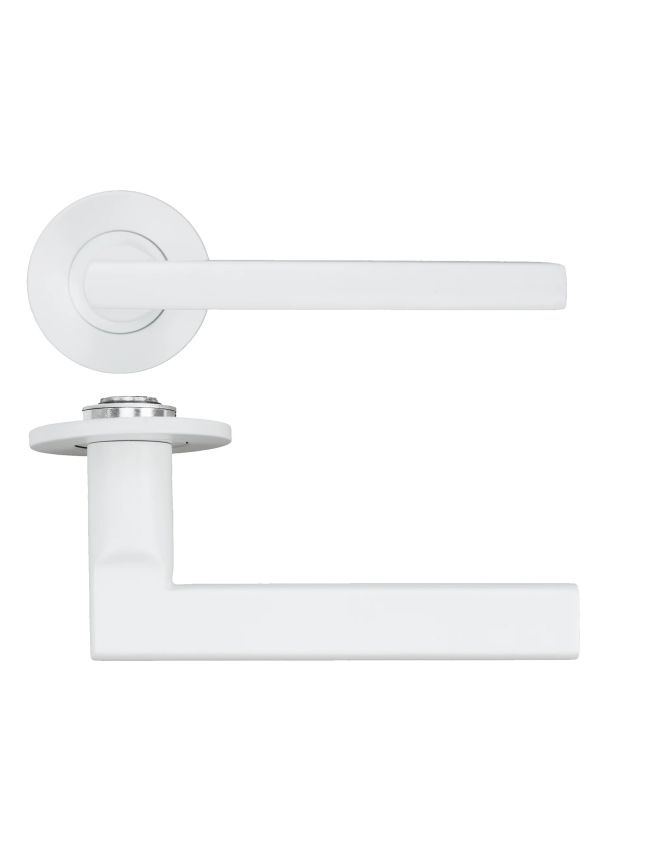 Zoo Hardware Varese Lever on 4mm Round Slim Sprung Rose - White