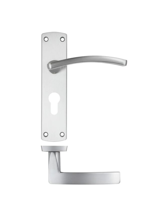 Zoo Hardware Toledo lever on euro backplate - Satin Chrome
