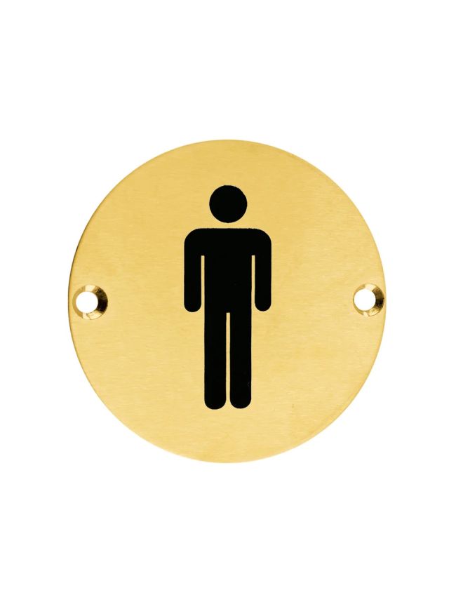 Zoo Hardware Sex Symbol - Male - 76mm dia - PVD Satin Brass