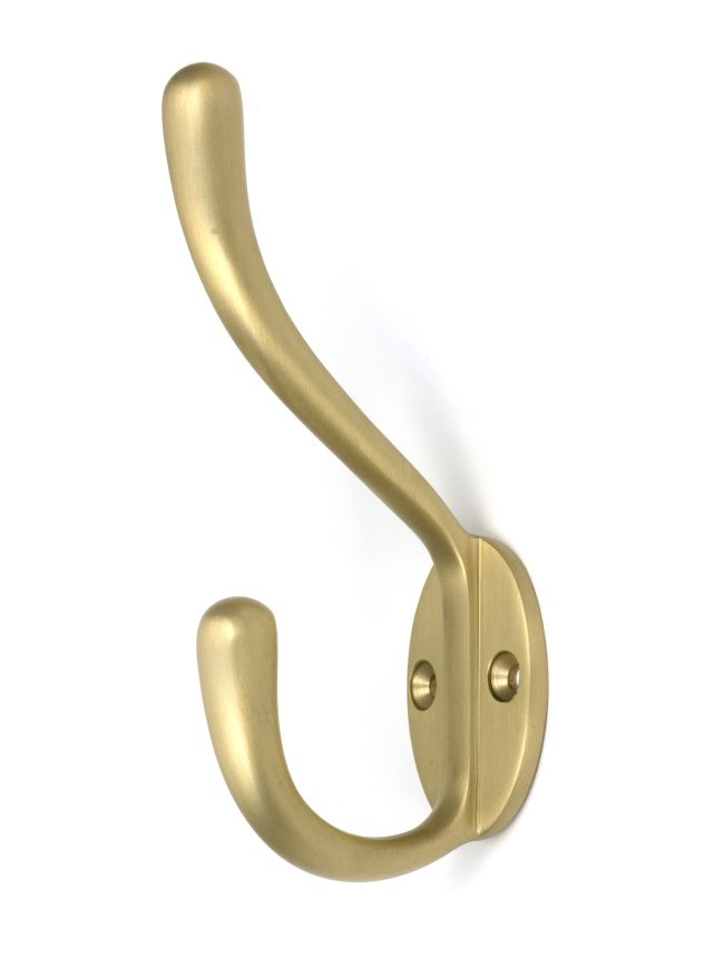 Satin Brass Newbury Hat & Coat Hook