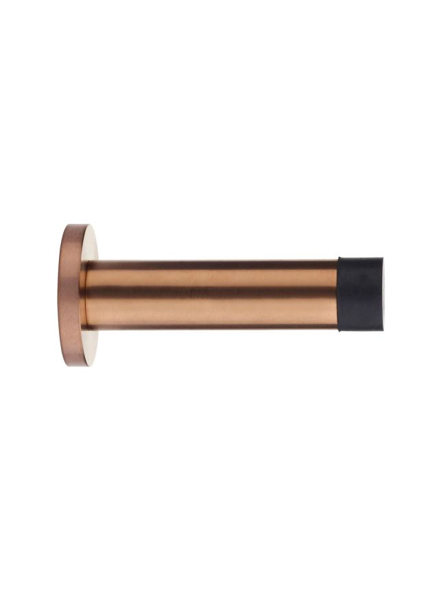 Zoo Hardware Door stop - cylinder - 70mm projection with rose - Tuscan Rose Gold