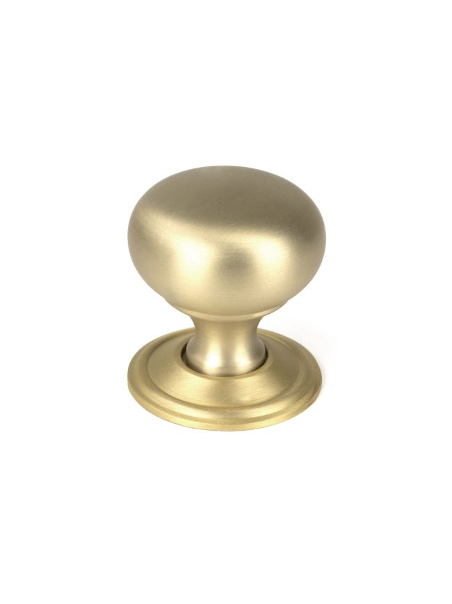 Satin Brass Mushroom Cabinet Knob 32mm