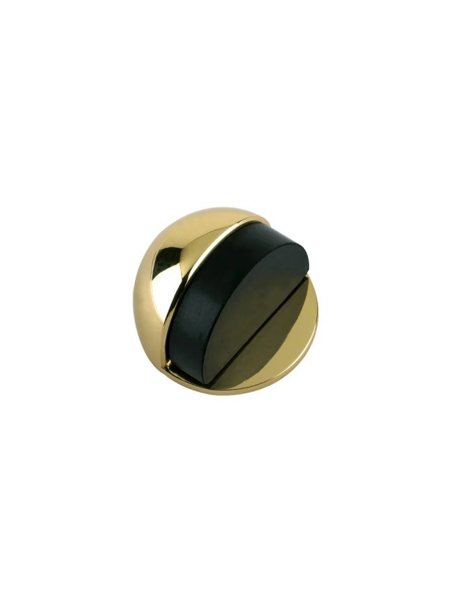 Zoo Hardware Door Stop - Floor Mounted - Oval 50mm dia. - Polished Brass