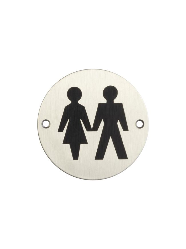 Stainless Steel Unisex Symbol 75mm Satin Stainless Steel - By Frelan Hardware - JS105SSS