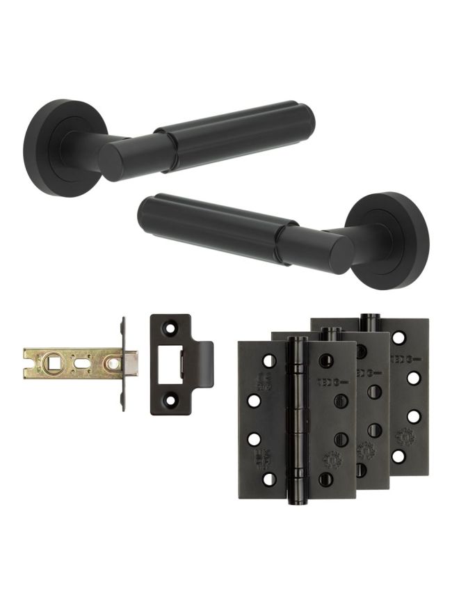 Complete Bloom Door Handle Pack - Internal Doors - Black - By Frelan Hardware - JE-B2A-MB