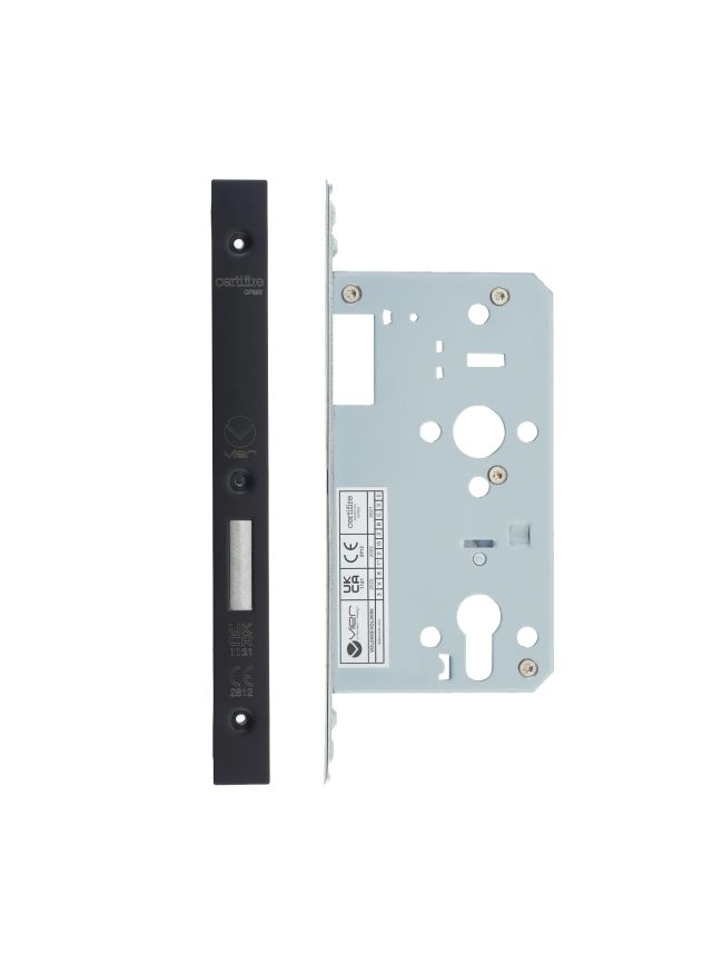 Zoo Hardware 2 Piece - DIN euro deadlock - backset 60mm - Black