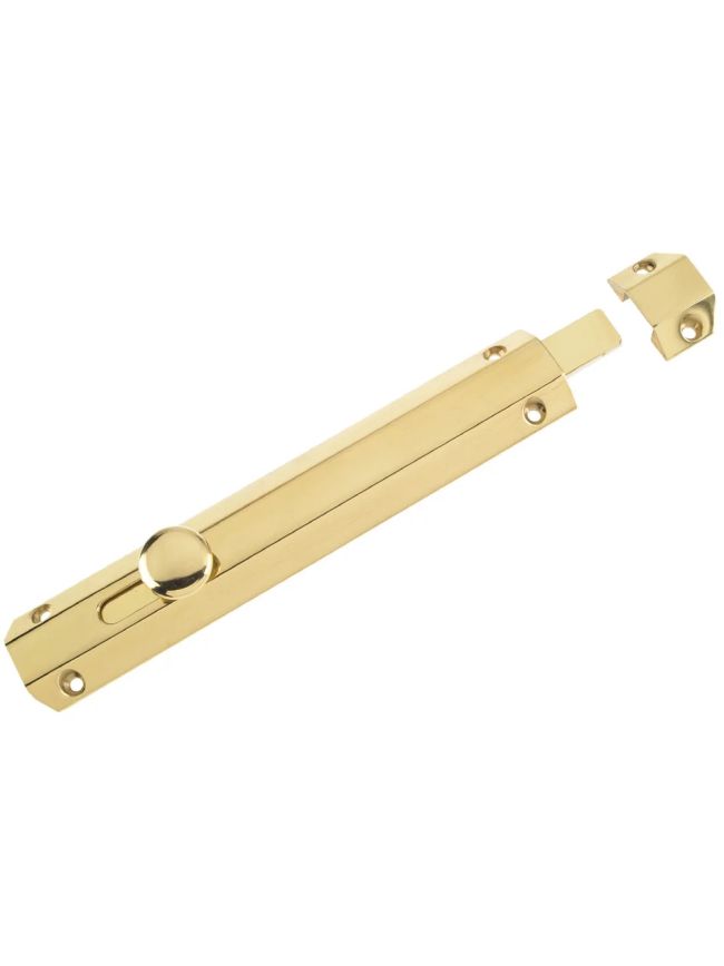 Zoo Hardware Surface Bolt 202mm - Polished Brass