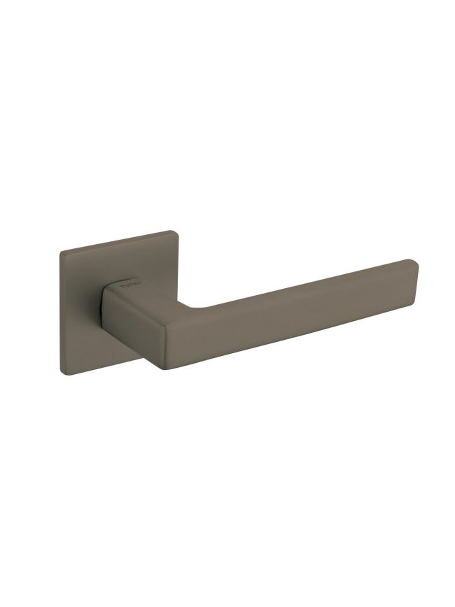Tupai Rapido 5S Line Portel Lever Door Handle on 5mm Slimline Square Rose - Titanium (Pair)