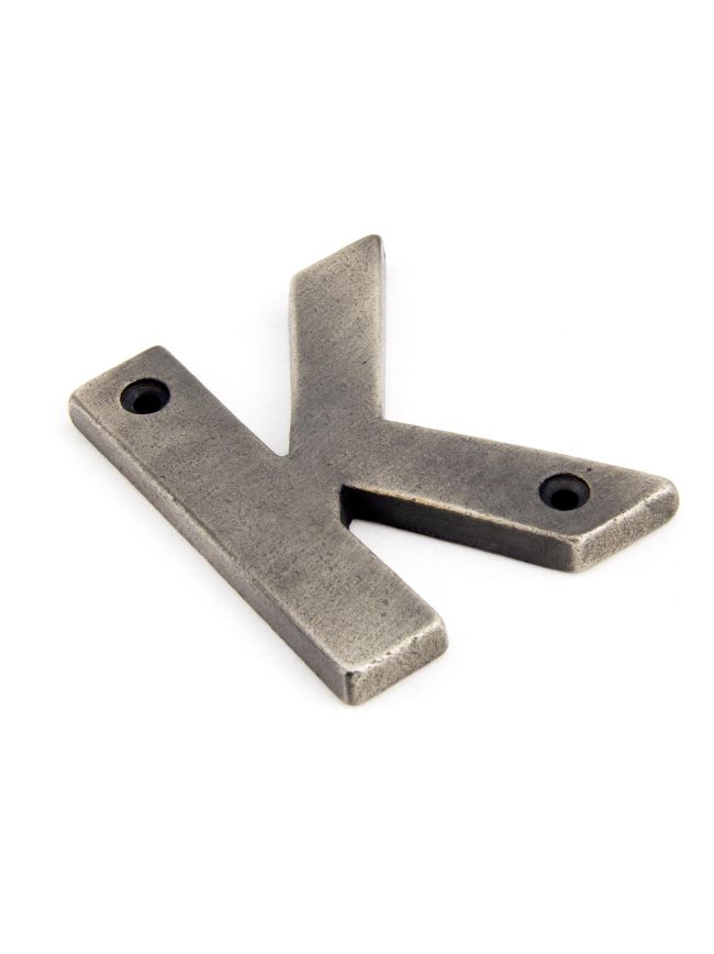 Antique Pewter Letter K