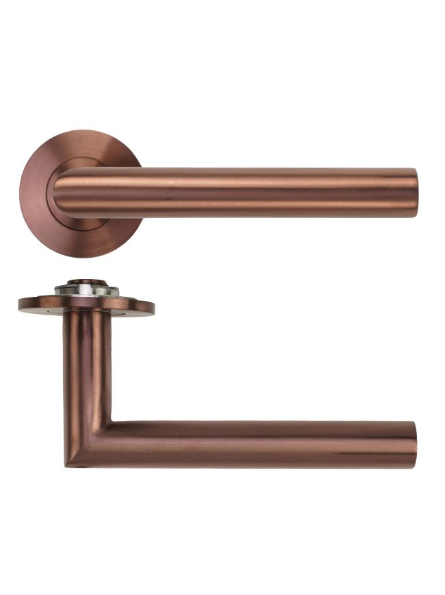 Zoo Hardware Lugano Lever on 4mm Round Slim Sprung Rose - PVD Bronze