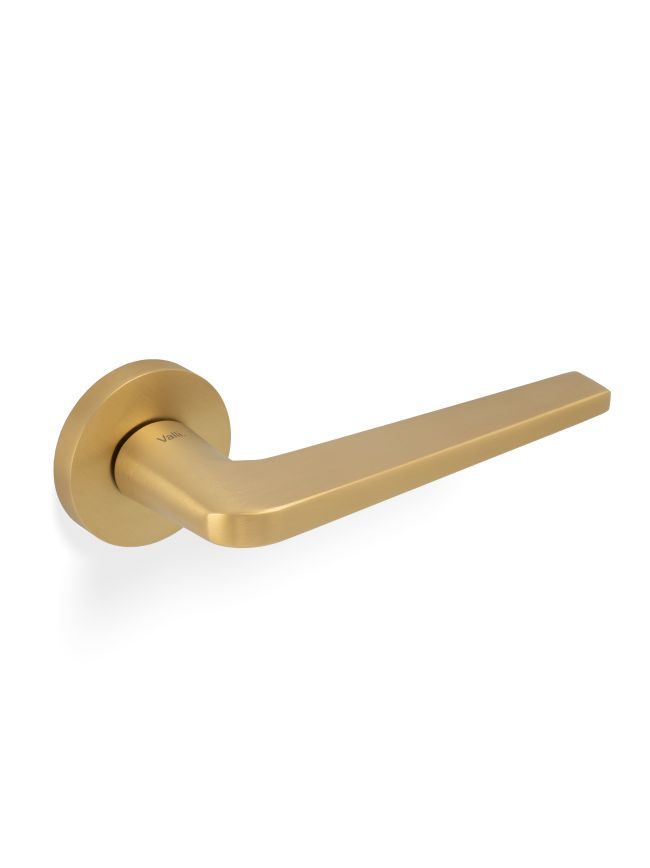 Valli David Chipperfield Lever on Round Rosette - Satin Brass PVD