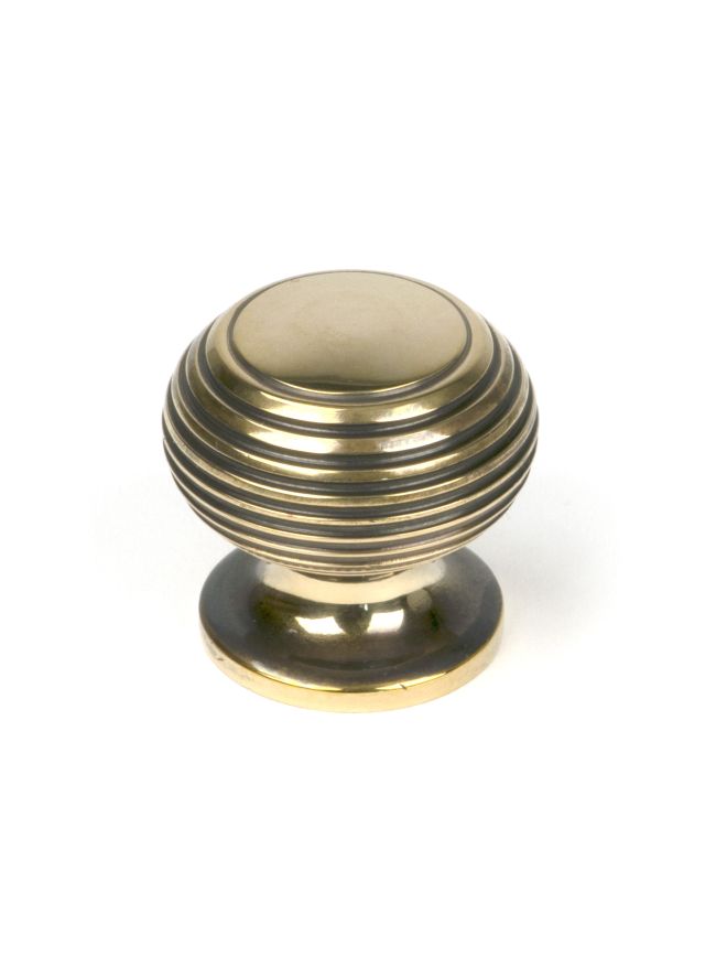 Aged Brass Beehive Cabinet Knob 30mm