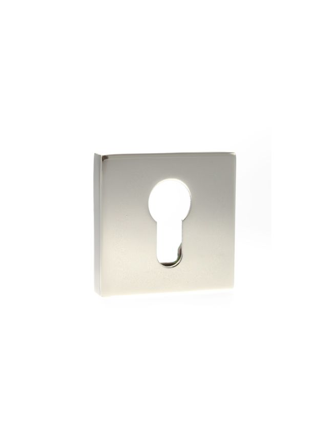 Senza Pari Euro Escutcheons on Minimal Square Rose - Polished Nickel (Pair)