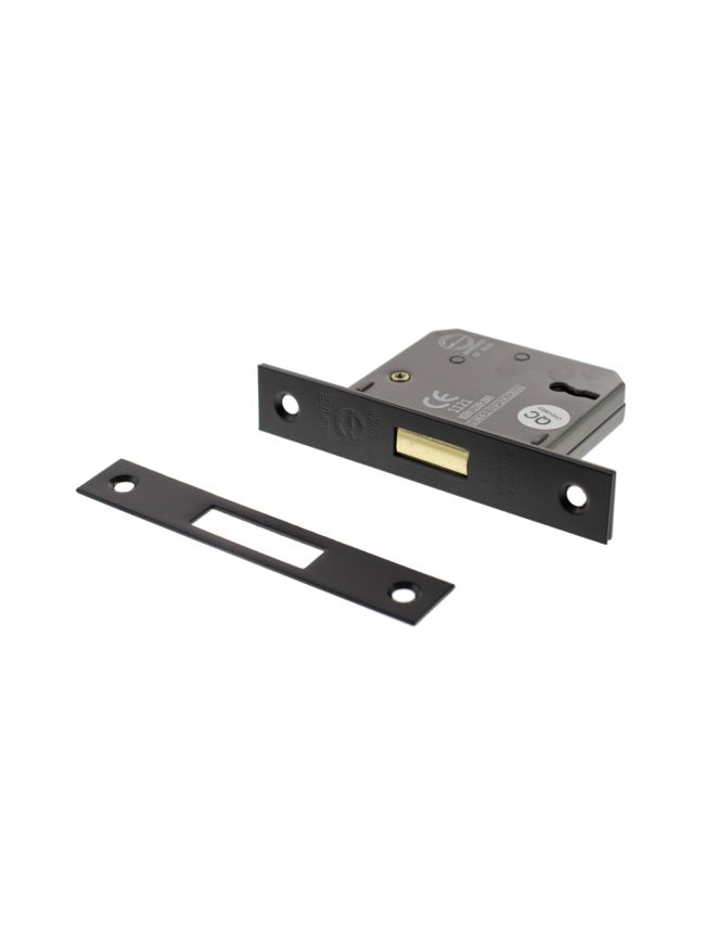 Atlantic 3 Lever Key Deadlock [CE] 2.5" - Matt Black