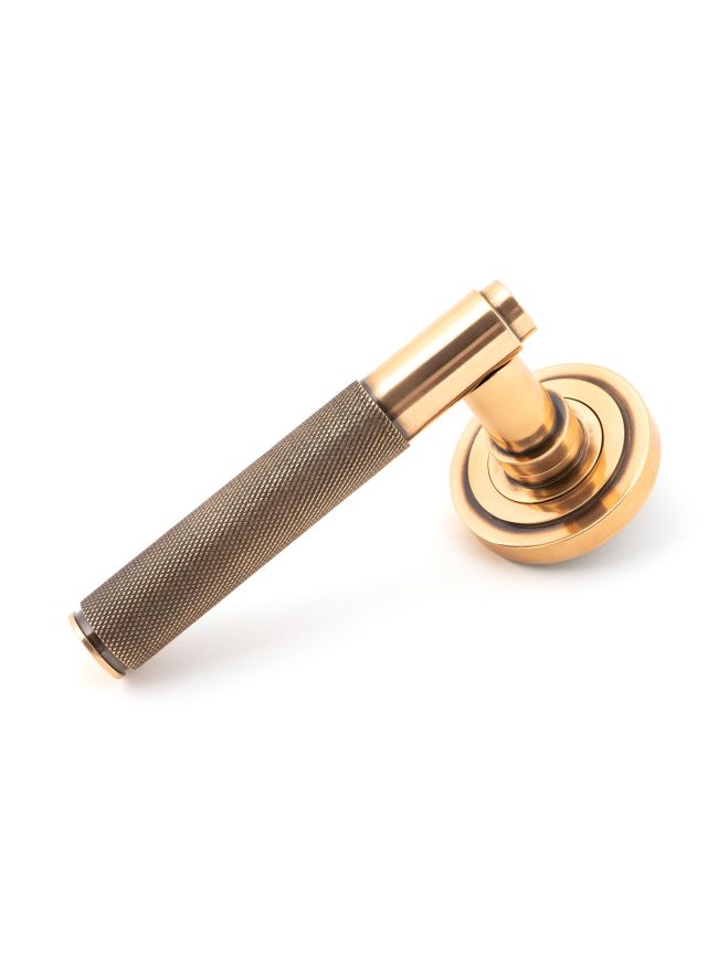 Polished Bronze Brompton Lever on Rose Set (Art Deco) - Unsprung
