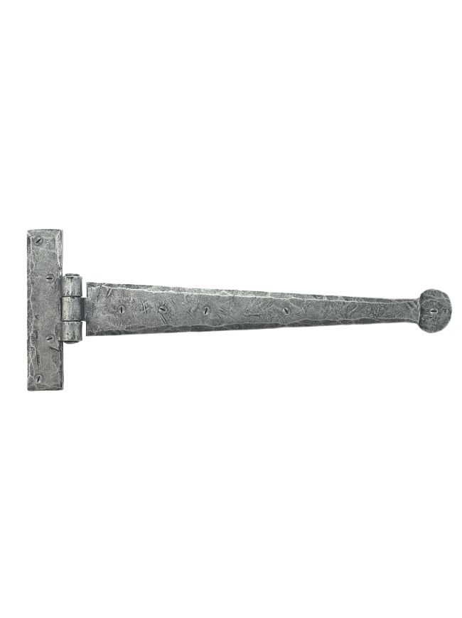 Pewter 12" Penny End T Hinge (pair)