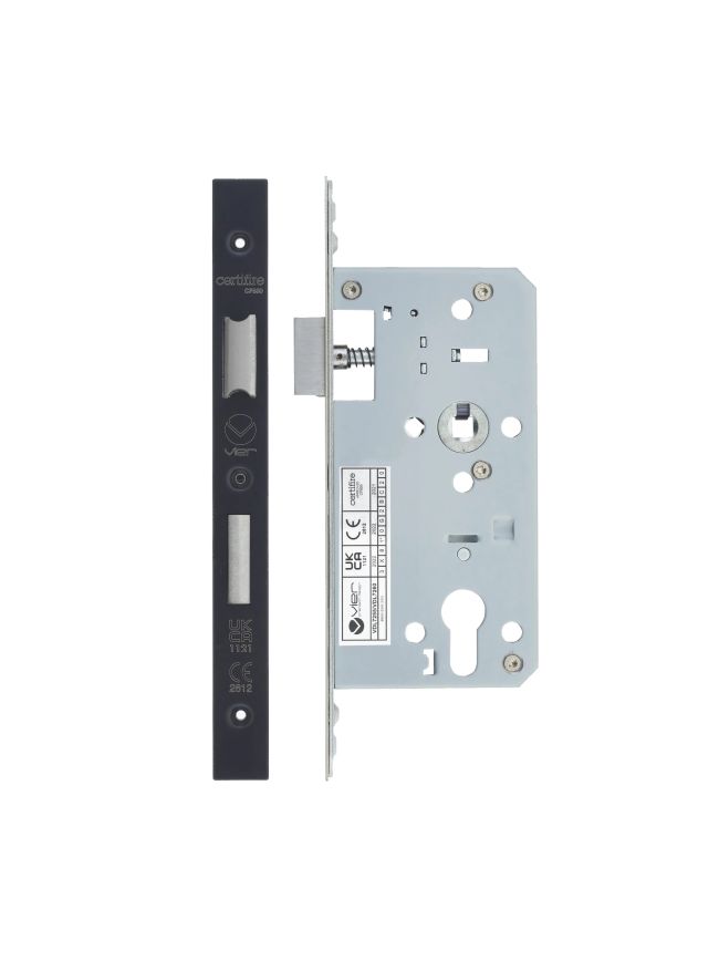 Zoo Hardware 2 Piece - DIN euro sashlock - 72mm c/c - backset 55mm - Black