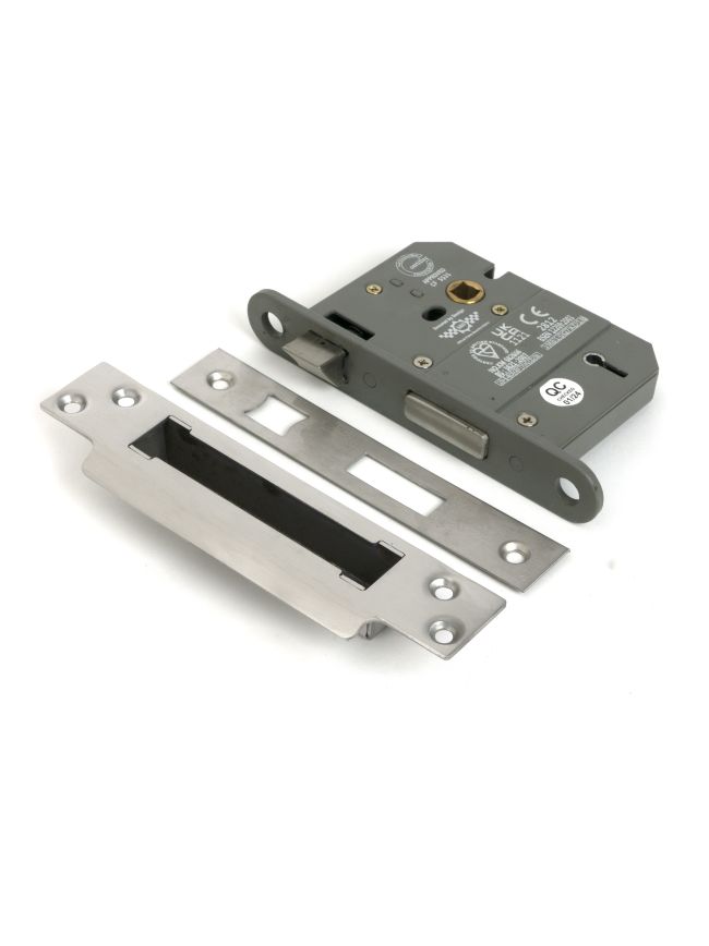 Satin SS 3" 5 Lever BS Sash Lock