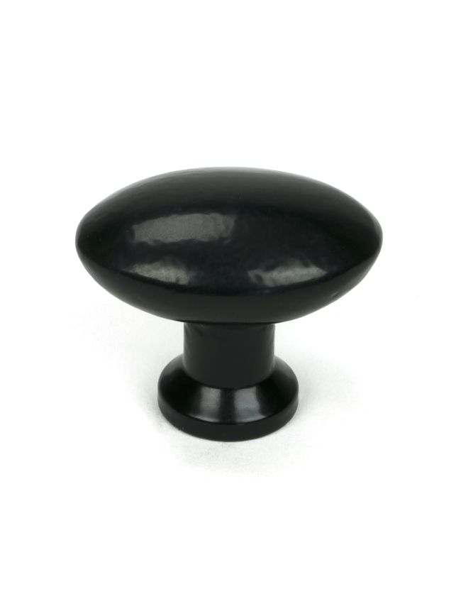 Black Oval Cabinet Knob 40mm