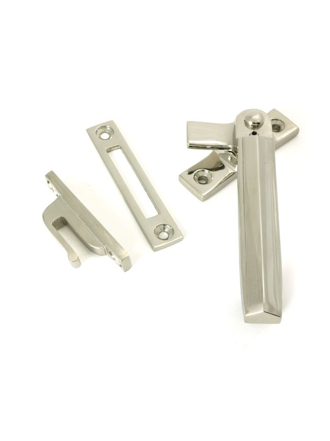 Polished Nickel Locking Art Deco Fastener - RH