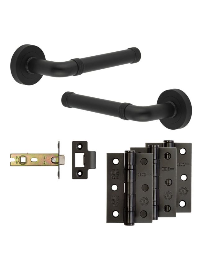 Complete Midtown Door Handle Pack - Internal Doors - Black - By Frelan Hardware - JE-G4B-MB