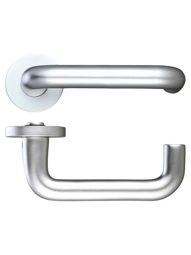 Zoo Hardware 19mm RTD lever - screw on rose - Satin Aluminium