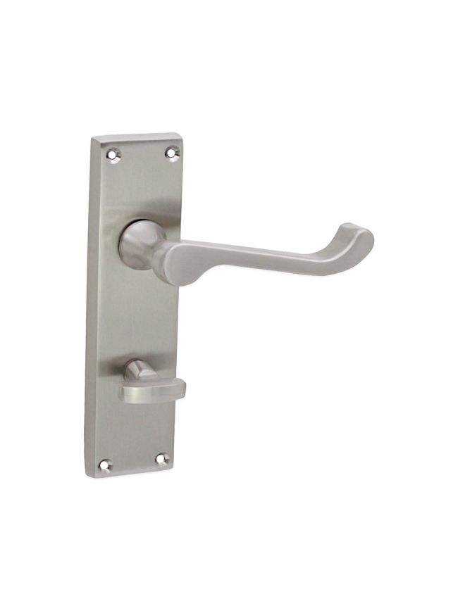 Victorian Scroll Bathroom Lever Handle 150mm Satin Nickel