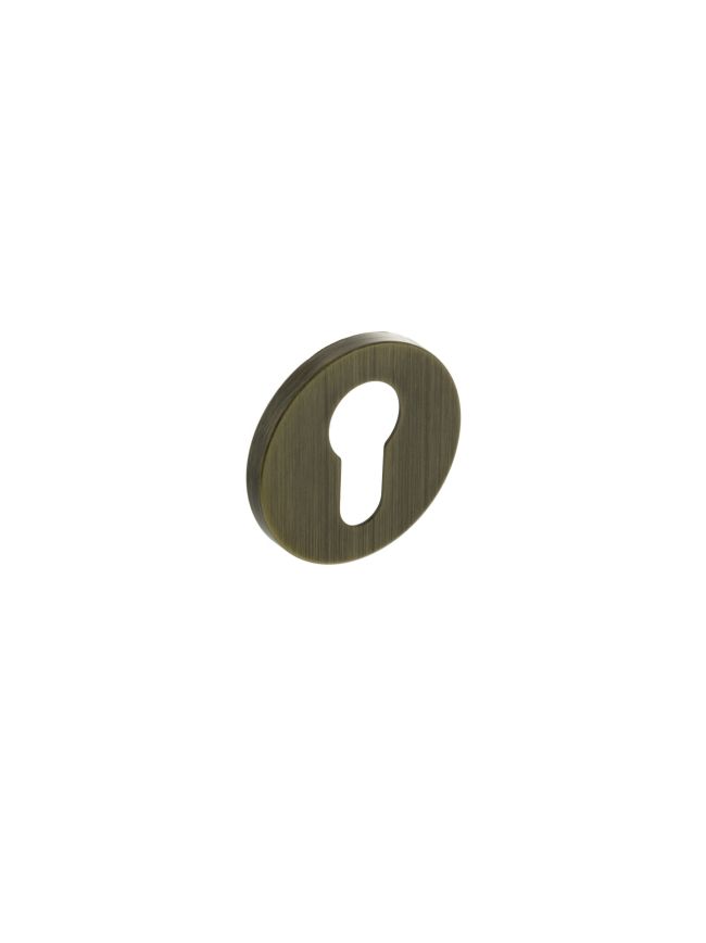 Millhouse Brass Euro Escutcheons on 5mm Slimline Round Rose - Yester Bronze (Pair)